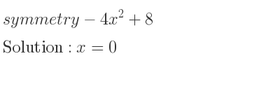 The symmetry-4x^2+8 is x=0